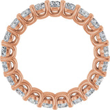 14K Gold Round Natural Diamond Low Profile Eternity Band - 3mm Stones - Rose Gold - view 2