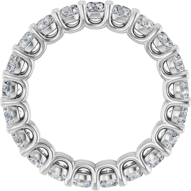 Platinum Round Lab-Grown Diamond Low Profile Eternity Band - 3mm Stones - view 2
