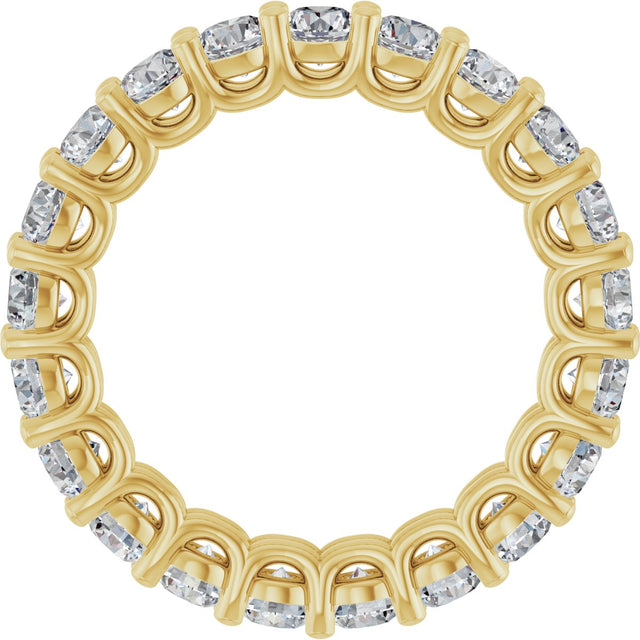 14K Gold Round Lab-Grown Diamond Low Profile Eternity Band - 3mm Stones - Yellow Gold - view 2