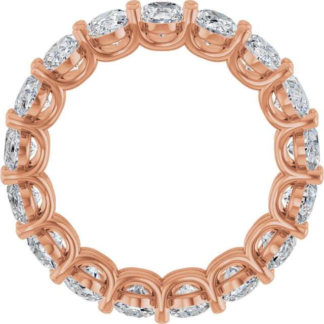 14K Gold Oval Lab-Grown Diamond Low Profile Eternity Band - 6x4mm Stones (Style 689503) - Rose Gold - view 2