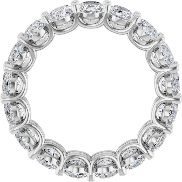 14K Gold Oval Natural Diamond Low Profile Eternity Band - 6x4mm Stones (Style 689503) - White Gold - view 2