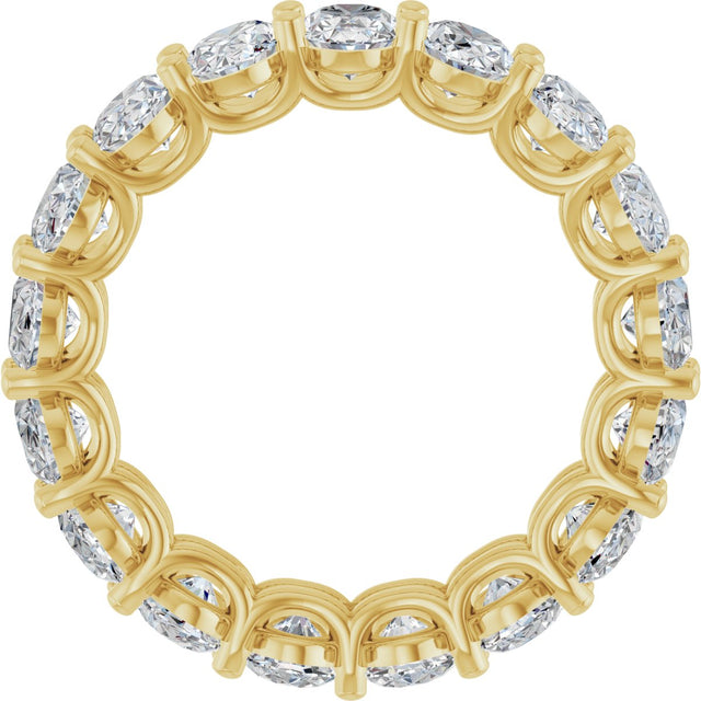 14K Gold Oval Lab-Grown Diamond Low Profile Eternity Band - 6x4mm Stones (Style 689503) - Yellow Gold - view 2