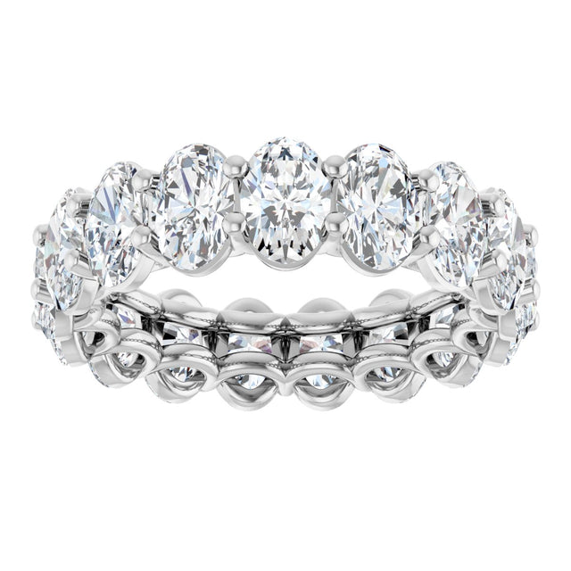 Platinum Oval Lab-Grown Diamond Low Profile Eternity Band - 6x4mm Stones (Style 689503) - view 3