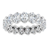 Platinum Oval Natural Diamond Low Profile Eternity Band - 6x4mm Stones (Style 689503) - view 3