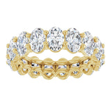 14K Gold Oval Lab-Grown Diamond Low Profile Eternity Band - 6x4mm Stones (Style 689503) - Yellow Gold - view 3