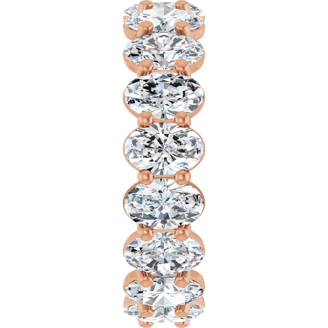 14K Gold Oval Lab-Grown Diamond Low Profile Eternity Band - 6x4mm Stones (Style 689503) - Rose Gold - view 4