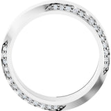Platinum Round Natural Diamond Scalloped Beveled-Edge Accented Band - 1.1mm Stones - view 2