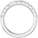14K Gold Square Natural Diamond Shared-Prong Anniversary Band - 5/8-1 1/8 CTW - White Gold - view 7