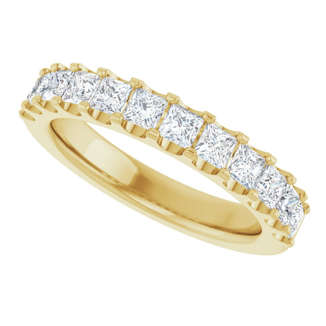 14K Gold Square Natural Diamond Shared-Prong Anniversary Band - 5/8-1 1/8 CTW - Yellow Gold - view 10
