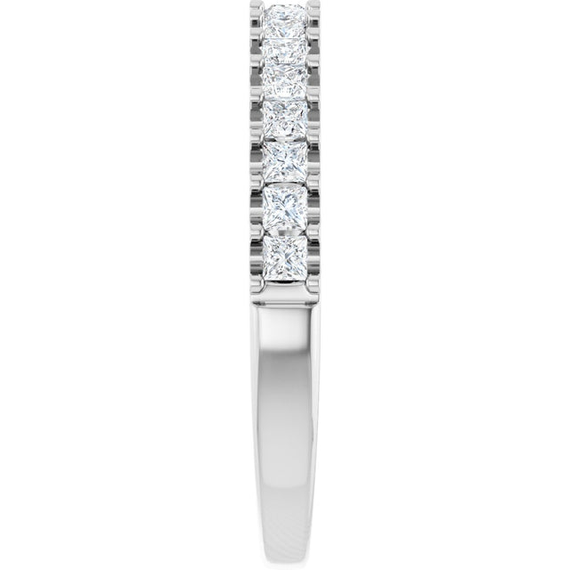 14K Gold Square Natural Diamond Shared-Prong Anniversary Band - 5/8-1 1/8 CTW - White Gold - view 9