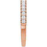 14K Gold Square Natural Diamond Shared-Prong Anniversary Band - 5/8-1 1/8 CTW - Rose Gold - view 9