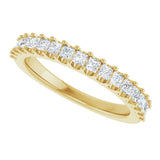14K Gold Square Natural Diamond Shared-Prong Anniversary Band - 5/8-1 1/8 CTW - Yellow Gold - view 10