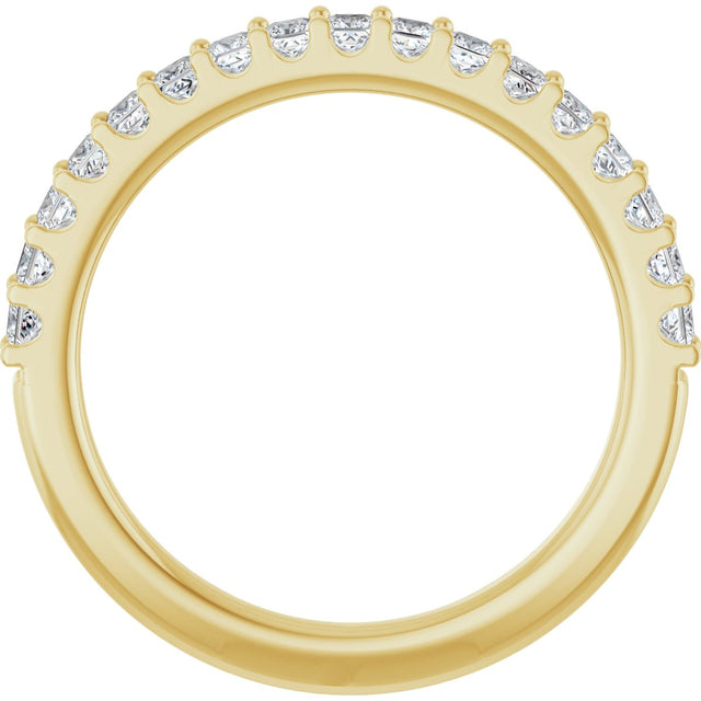 14K Gold Square Lab-Grown Diamond Shared-Prong Anniversary Band - 5/8-1 1/8 CTW - Yellow Gold - view 7