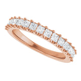 14K Gold Square Lab-Grown Diamond Shared-Prong Anniversary Band - 5/8-1 1/8 CTW - Rose Gold - view 8