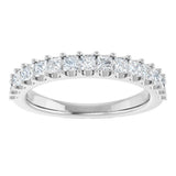 14K Gold Square Natural Diamond Shared-Prong Anniversary Band - 5/8-1 1/8 CTW - White Gold - view 7