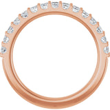 14K Gold Square Lab-Grown Diamond Shared-Prong Anniversary Band - 5/8-1 1/8 CTW - Rose Gold - view 6
