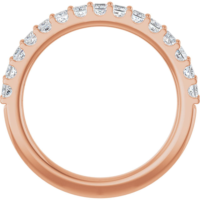 14K Gold Square Lab-Grown Diamond Shared-Prong Anniversary Band - 5/8-1 1/8 CTW - Rose Gold - view 6