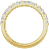 14K Gold Square Natural Diamond Shared-Prong Anniversary Band - 5/8-1 1/8 CTW - Yellow Gold - view 6
