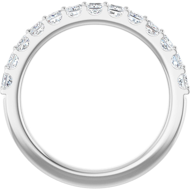 14K Gold Square Lab-Grown Diamond Shared-Prong Anniversary Band - 5/8-1 1/8 CTW - White Gold - view 7