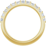 14K Gold Square Natural Diamond Shared-Prong Anniversary Band - 5/8-1 1/8 CTW - Yellow Gold - view 7