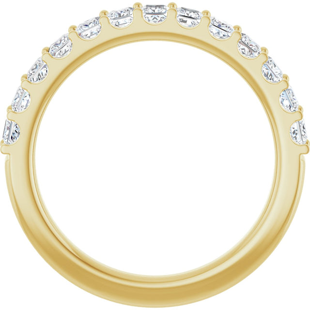 14K Gold Square Natural Diamond Shared-Prong Anniversary Band - 5/8-1 1/8 CTW - Yellow Gold - view 7