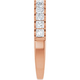14K Gold Square Natural Diamond Shared-Prong Anniversary Band - 5/8-1 1/8 CTW - Rose Gold - view 9