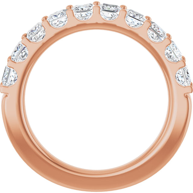 14K Gold Square Lab-Grown Diamond Shared-Prong Anniversary Band - 1 5/8 CTW - Rose Gold - view 7