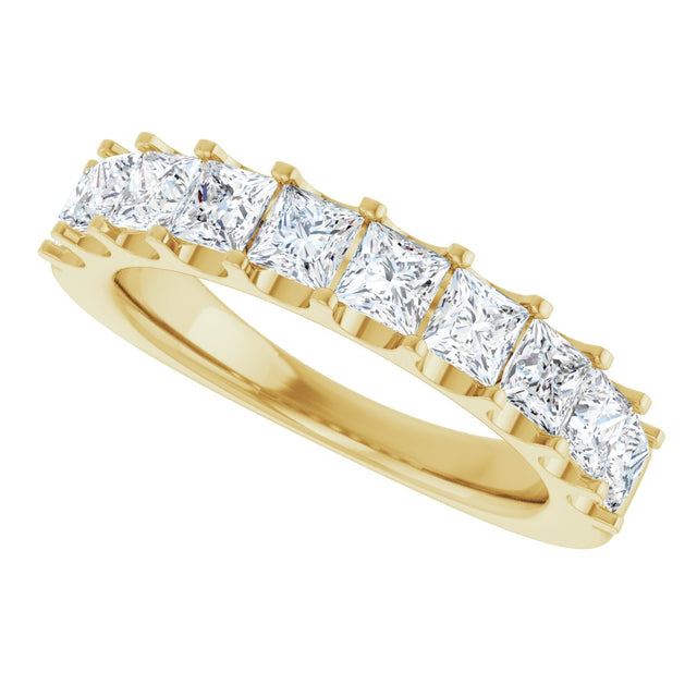 14K Gold Square Natural Diamond Shared-Prong Anniversary Band - 1 5/8 CTW - Yellow Gold - view 10