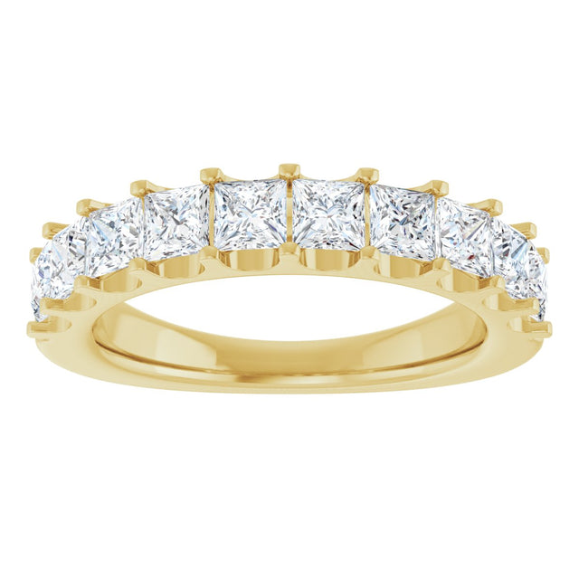 14K Gold Square Lab-Grown Diamond Shared-Prong Anniversary Band - 1 5/8 CTW - Yellow Gold - view 8