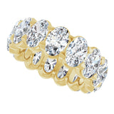 14K Gold Oval Lab-Grown Diamond Low Profile Eternity Band - 6x4mm Stones - Yellow Gold - view 10