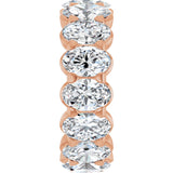 14K Gold Oval Lab-Grown Diamond Low Profile Eternity Band - 6x4mm Stones - Rose Gold - view 11