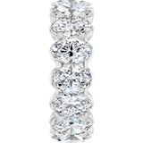 14K Gold Oval Lab-Grown Diamond Low Profile Eternity Band - 6x4mm Stones - White Gold - view 9