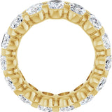 14K Gold Oval Natural Diamond Low Profile Eternity Band - 6x4mm Stones - Yellow Gold - view 7