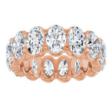 14K Gold Oval Lab-Grown Diamond Low Profile Eternity Band - 6x4mm Stones - Rose Gold - view 8