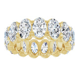 14K Gold Oval Lab-Grown Diamond Low Profile Eternity Band - 6x4mm Stones - Yellow Gold - view 8