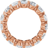 14K Gold Oval Lab-Grown Diamond Low Profile Eternity Band - 6x4mm Stones - Rose Gold - view 7