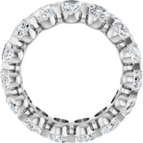 14K Gold Oval Lab-Grown Diamond Low Profile Eternity Band - 6x4mm Stones - White Gold - view 7