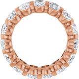 14K Gold Oval Lab-Grown Diamond Low Profile Eternity Band - 6x4mm Stones - Rose Gold - view 7