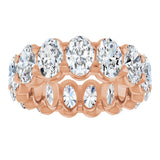 14K Gold Oval Lab-Grown Diamond Low Profile Eternity Band - 6x4mm Stones - Rose Gold - view 8