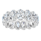 14K Gold Oval Lab-Grown Diamond Low Profile Eternity Band - 6x4mm Stones - White Gold - view 8
