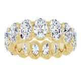 14K Gold Oval Natural Diamond Low Profile Eternity Band - 6x4mm Stones - Yellow Gold - view 8