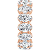 14K Gold Oval Lab-Grown Diamond Low Profile Eternity Band - 6x4mm Stones - Rose Gold - view 9