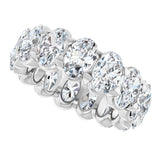14K Gold Oval Lab-Grown Diamond Low Profile Eternity Band - 6x4mm Stones - White Gold - view 10