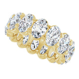 14K Gold Oval Lab-Grown Diamond Low Profile Eternity Band - 6x4mm Stones - Yellow Gold - view 10
