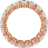 14K Gold Oval Natural Diamond Low Profile Eternity Band - 6x4mm Stones - Rose Gold - view 7
