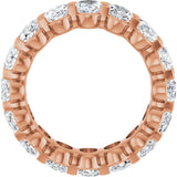 14K Gold Oval Natural Diamond Low Profile Eternity Band - 6x4mm Stones - Rose Gold - view 7