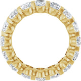 14K Gold Oval Lab-Grown Diamond Low Profile Eternity Band - 6x4mm Stones - Yellow Gold - view 7