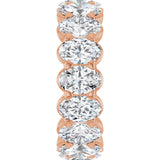 14K Gold Oval Natural Diamond Low Profile Eternity Band - 6x4mm Stones - Rose Gold - view 9