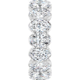 14K Gold Oval Lab-Grown Diamond Low Profile Eternity Band - 6x4mm Stones - White Gold - view 9