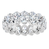 14K Gold Oval Lab-Grown Diamond Low Profile Eternity Band - 6x4mm Stones - White Gold - view 8